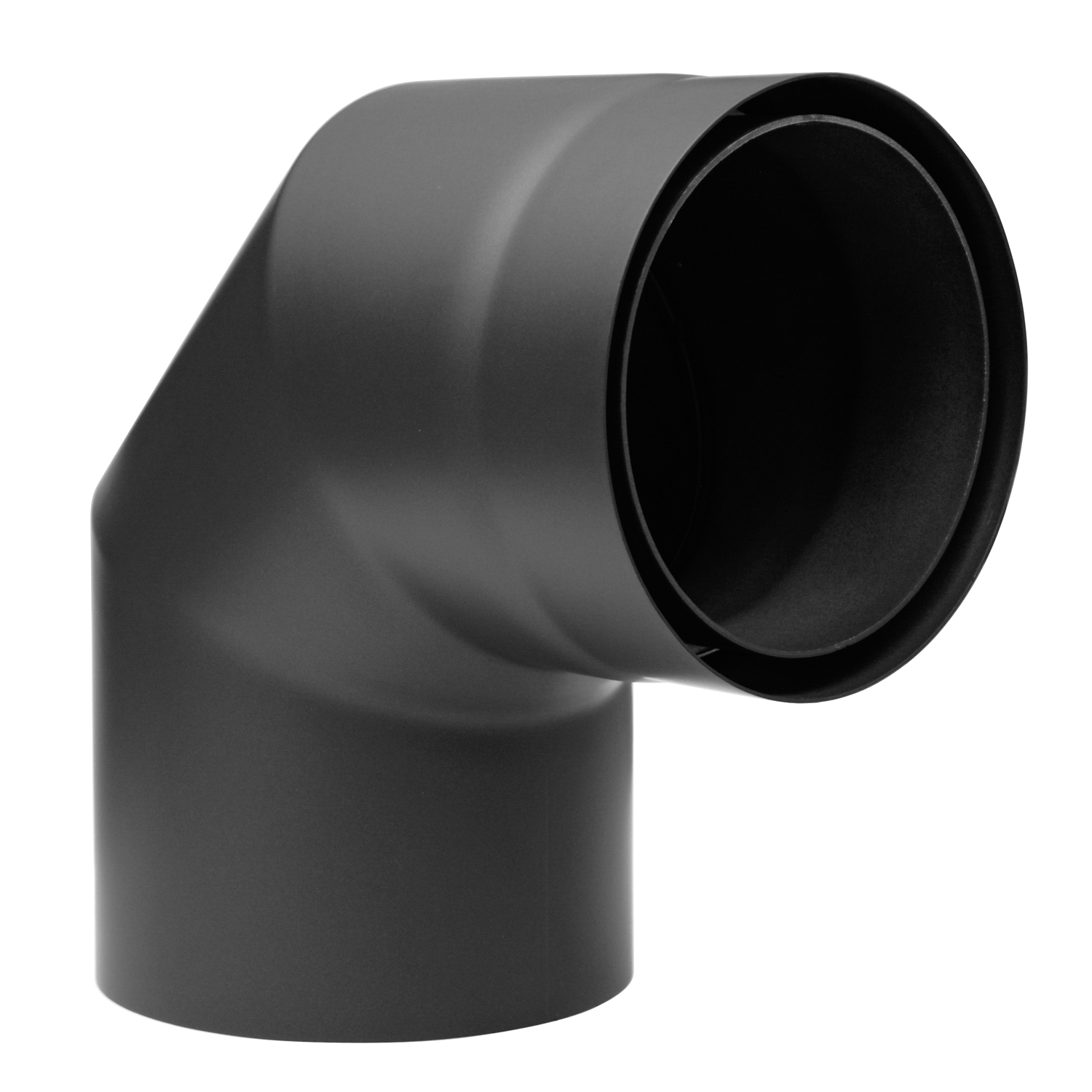 Raik Izoker coude de tuyau de fumée 150mm noir double paroi 90° sans porte pour tuyau de fumée / conduit de fumée