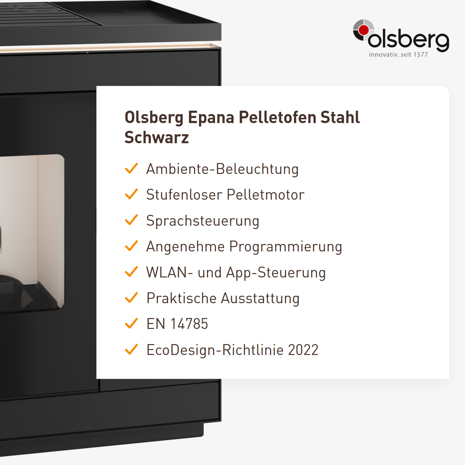 Olsberg Epana Pelletofen Stahl Schwarz