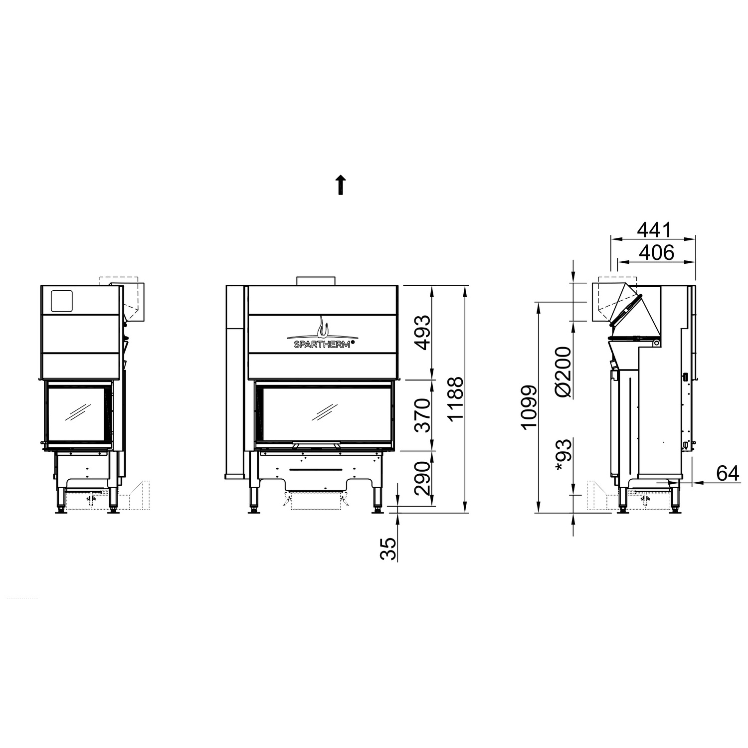 Spartherm Varia AS-2Rh Kamineinsatz 180 mm RR