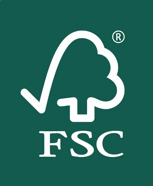 Grünes FSC-Logo für nachhaltige Holzwirtschaft
