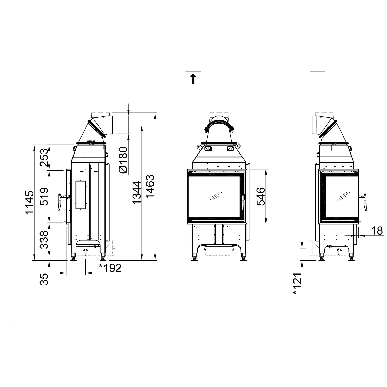 Spartherm Varia 2L-55 Kamineinsatz 180 mm RR