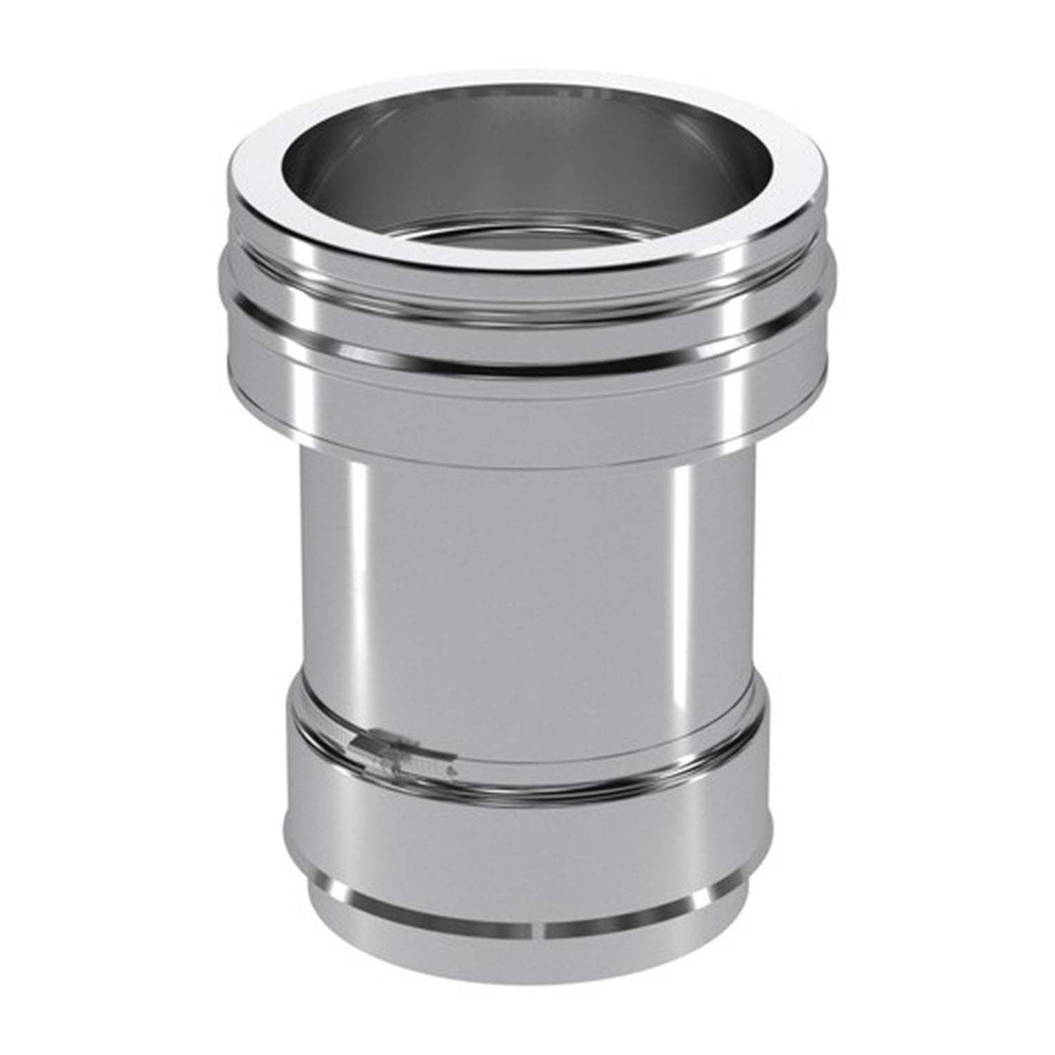 Schiedel manchon de raccordement Ø180 simple paroi, raccourcissable pour ICS Ø200 mm double paroi brillant