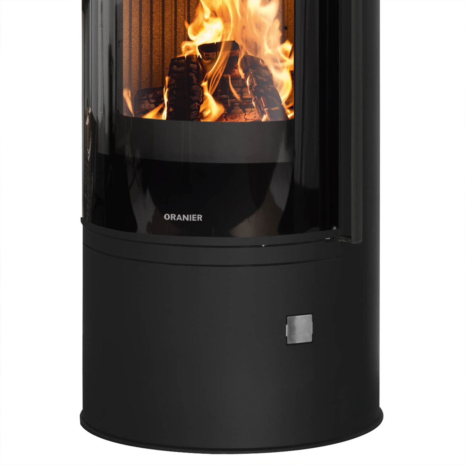 Oranier Arena W+ 2.0 Poêle à bois acier noir avec plaque de recouvrement grès