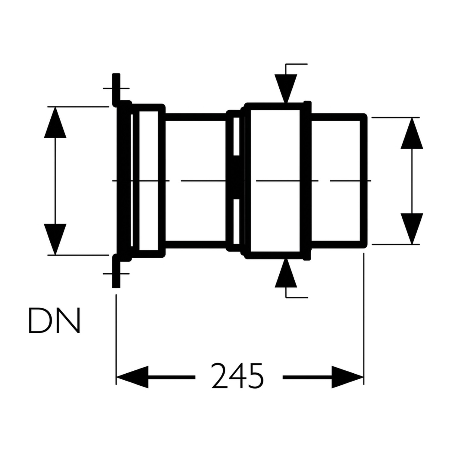 Schiedel Anschlussfutter kürzbar Ø 180 mm für PPL Ø 150 mm