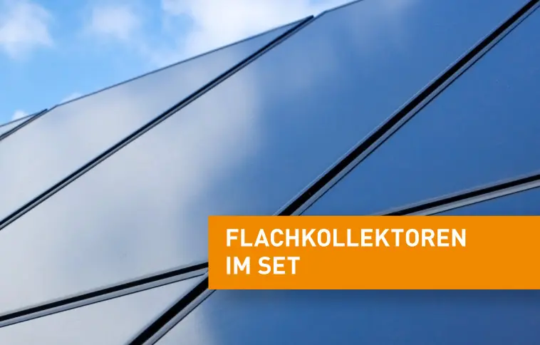 Flachkollektoren im Set, geeignet für die Installation in Solaranlagen.