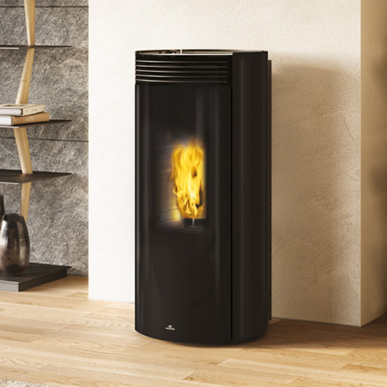 Poêle à granulés Edilkamin LIBRA 13++ INT raccord arrière habillage acier noir