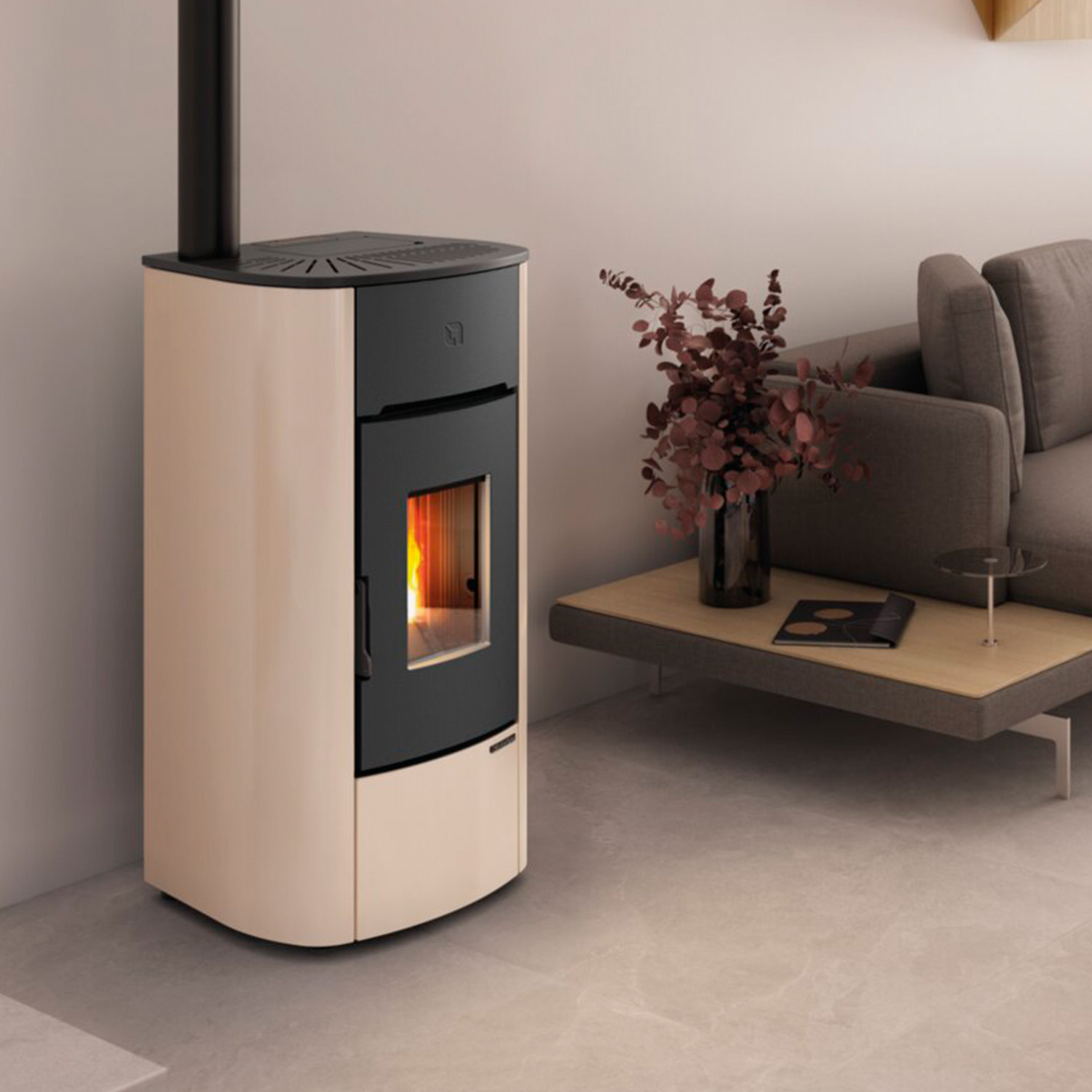 Extraflame Mariella Plus AD Pelletofen Traditional Line elfenbein