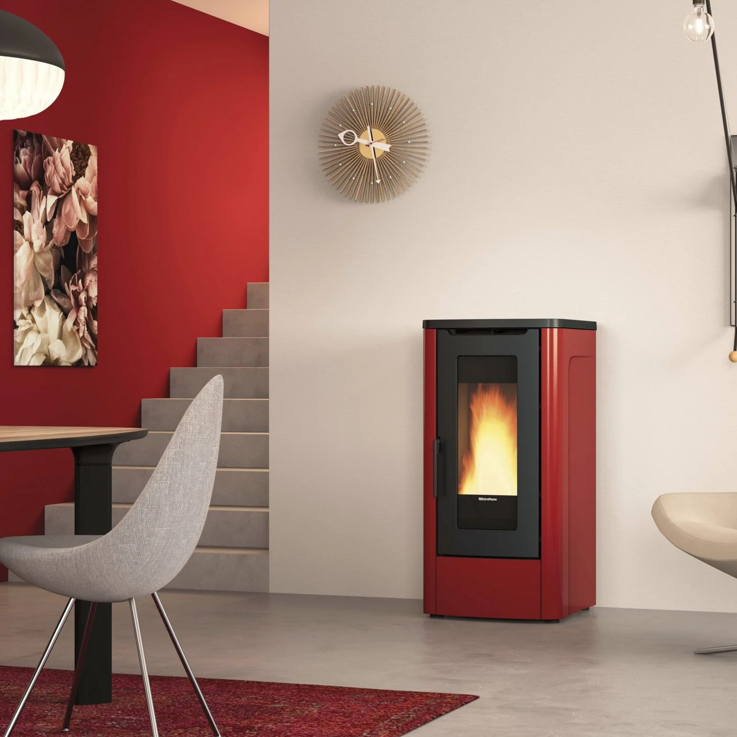 Extraflame Klaudia Plus 5.0 EVO Pelletofen Traditional Line bordeaux