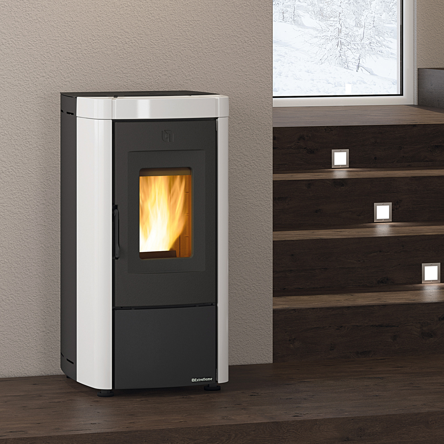 Extraflame MOIRA EVO - Blanc poêle à granulés EVOLUTION LINE