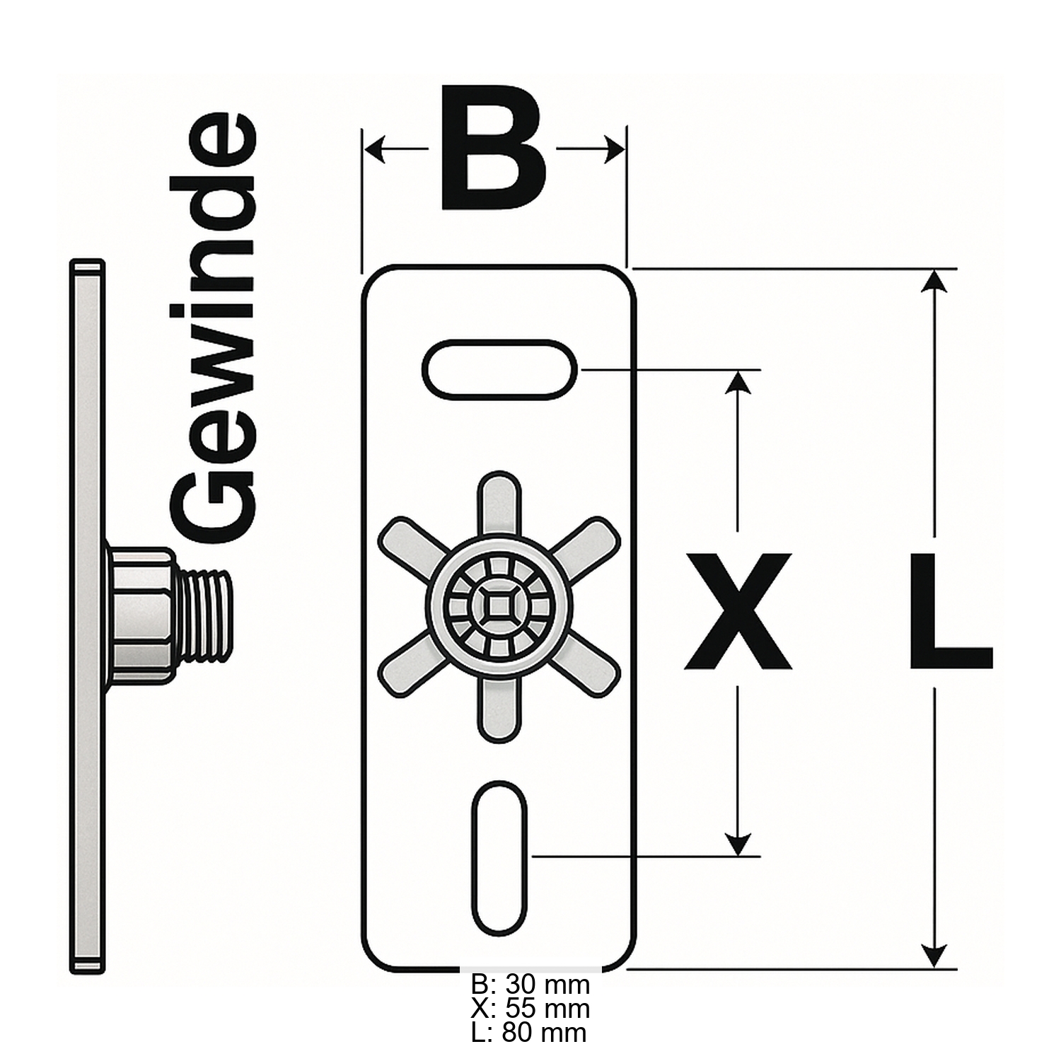 Schiedel Platine de fixation pour tige filetée M12