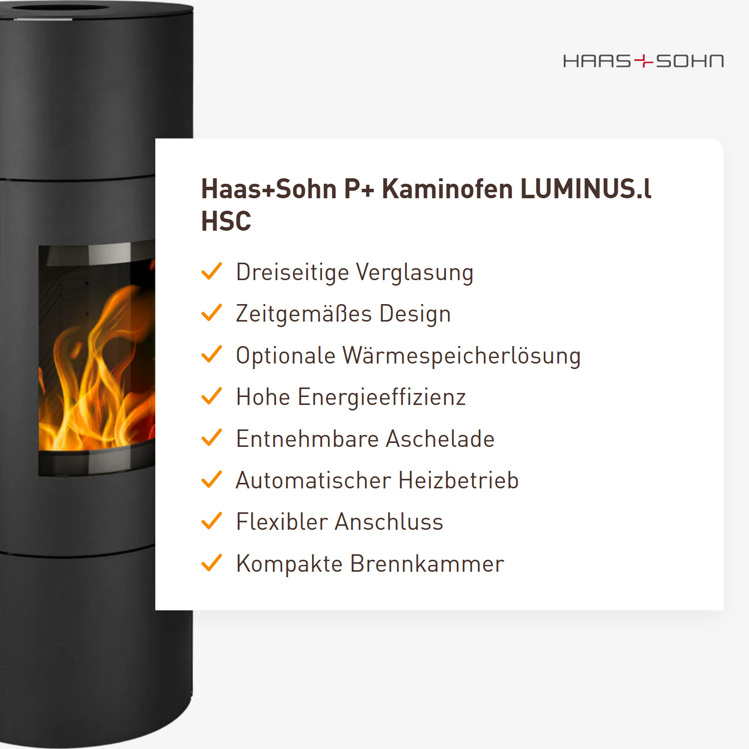 Haas+Sohn P+ Kaminofen LUMINUS. l HSC