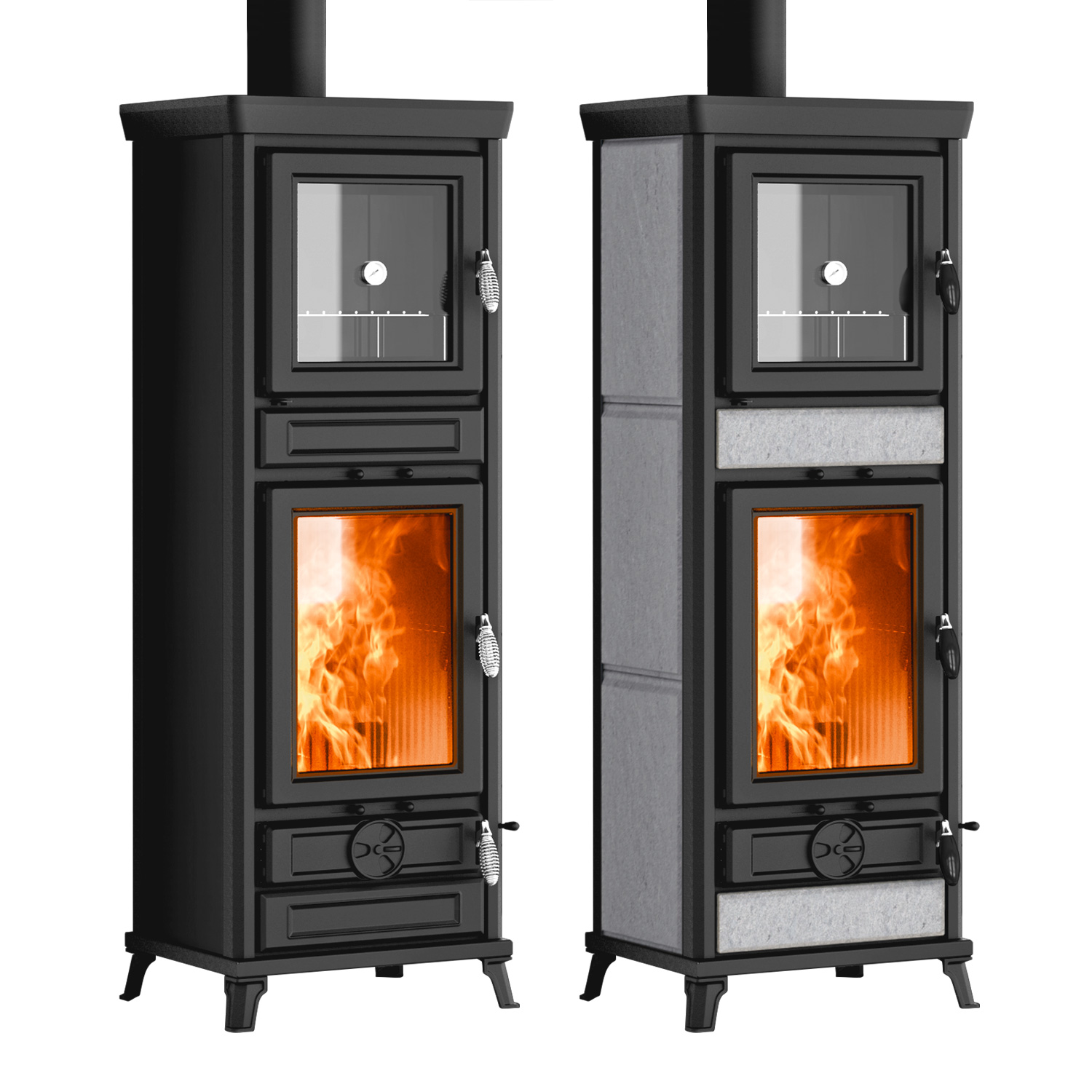 Thermorossi Anna Evo Stone Kaminofen Speckstein mit Backfach