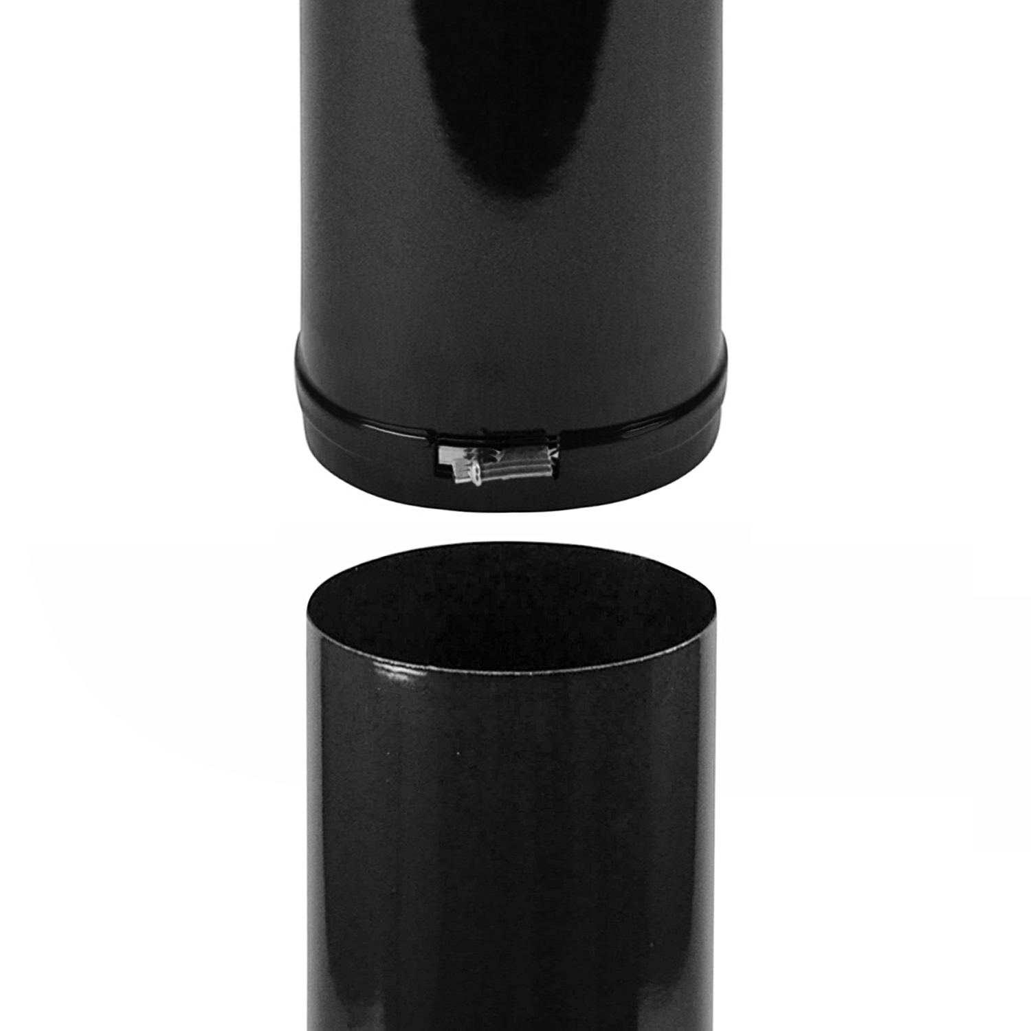 Tube de raccordement / Tuyau de poêle émaillé 130 mm - Tube télescopique noir