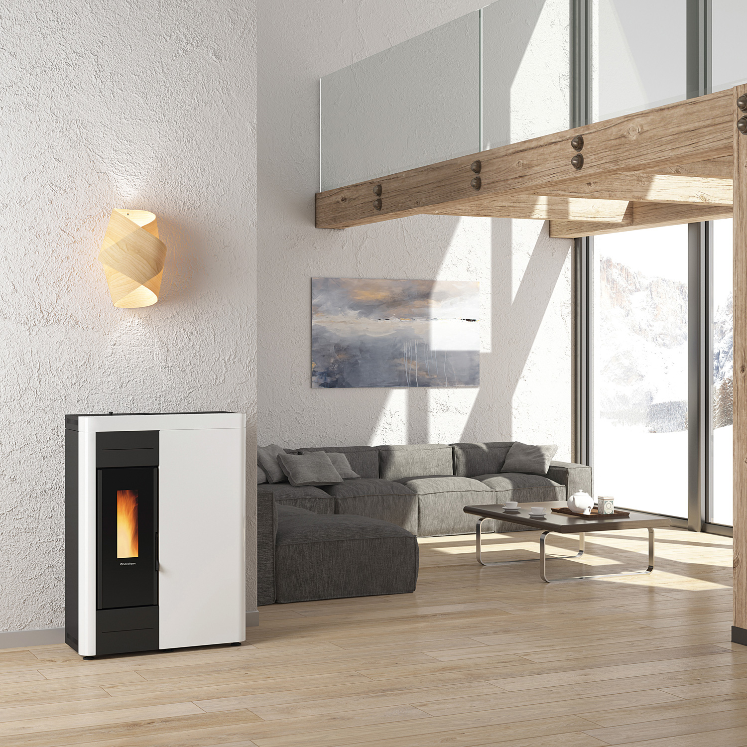Extraflame Virna Idro 16 Wasserführender Pelletofen Weiß