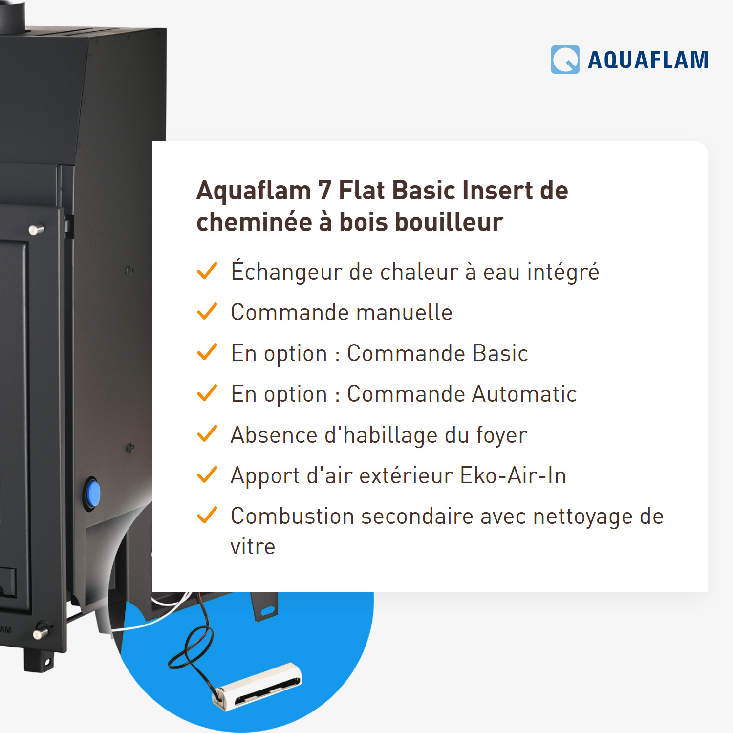 Aquaflam 7 Flat Basic Insert de cheminée à eau