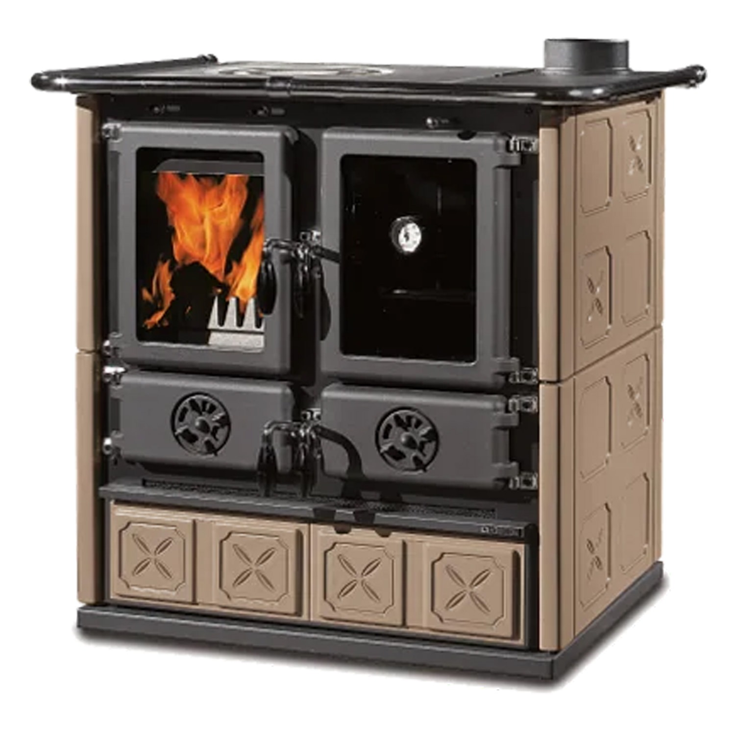 La Nordica ROSETTA.16 majolique - taupe Cuisinière à bois