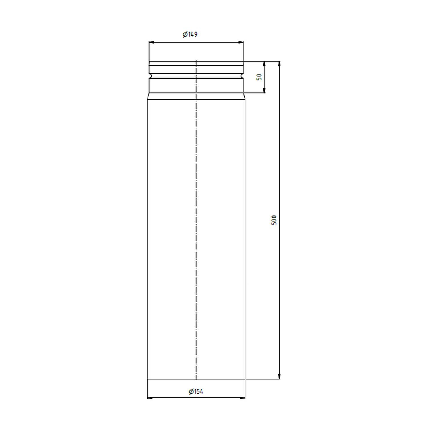 Raik tuyau LS diamètre 150x500x2,00mm rétreint noir