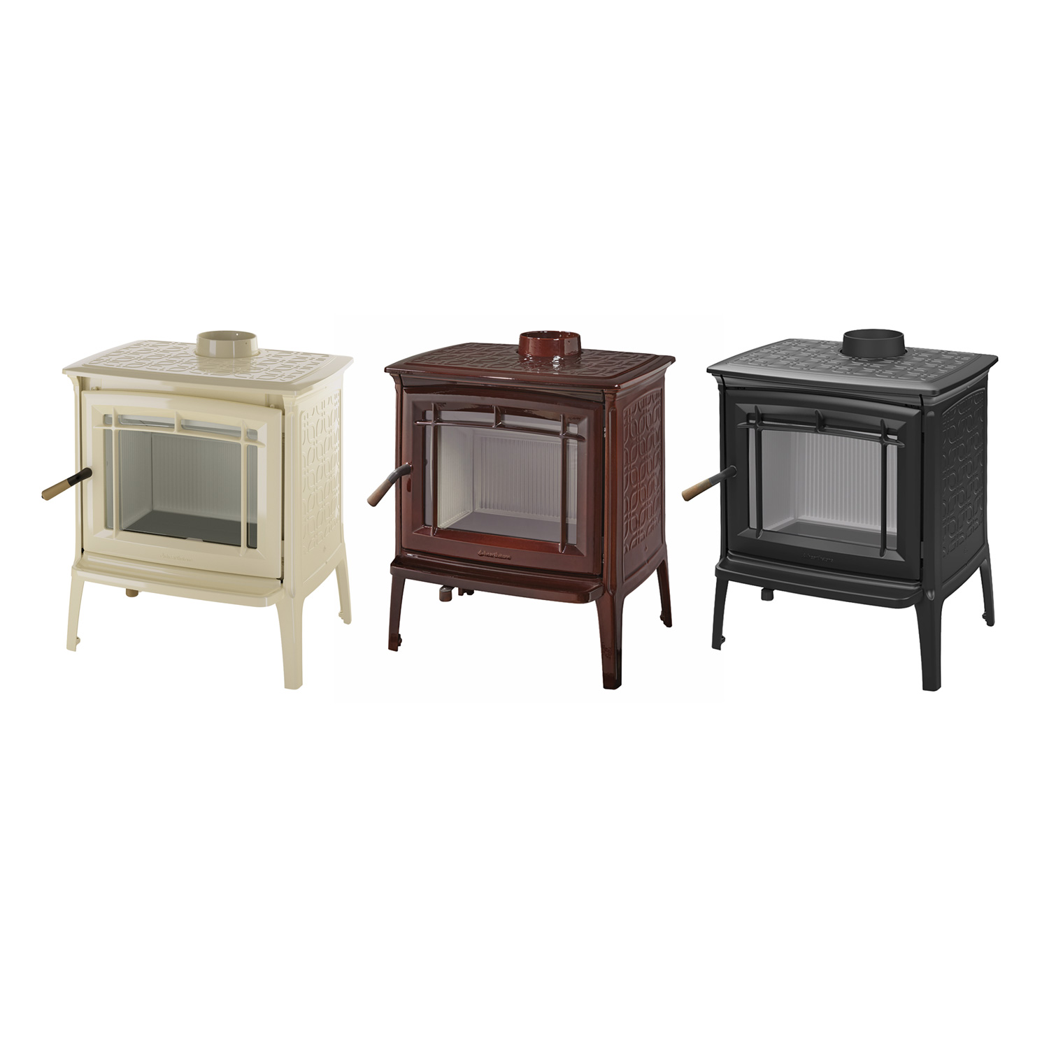 Hergom Shelburne Kaminofen Gusseisen Beige emailliert