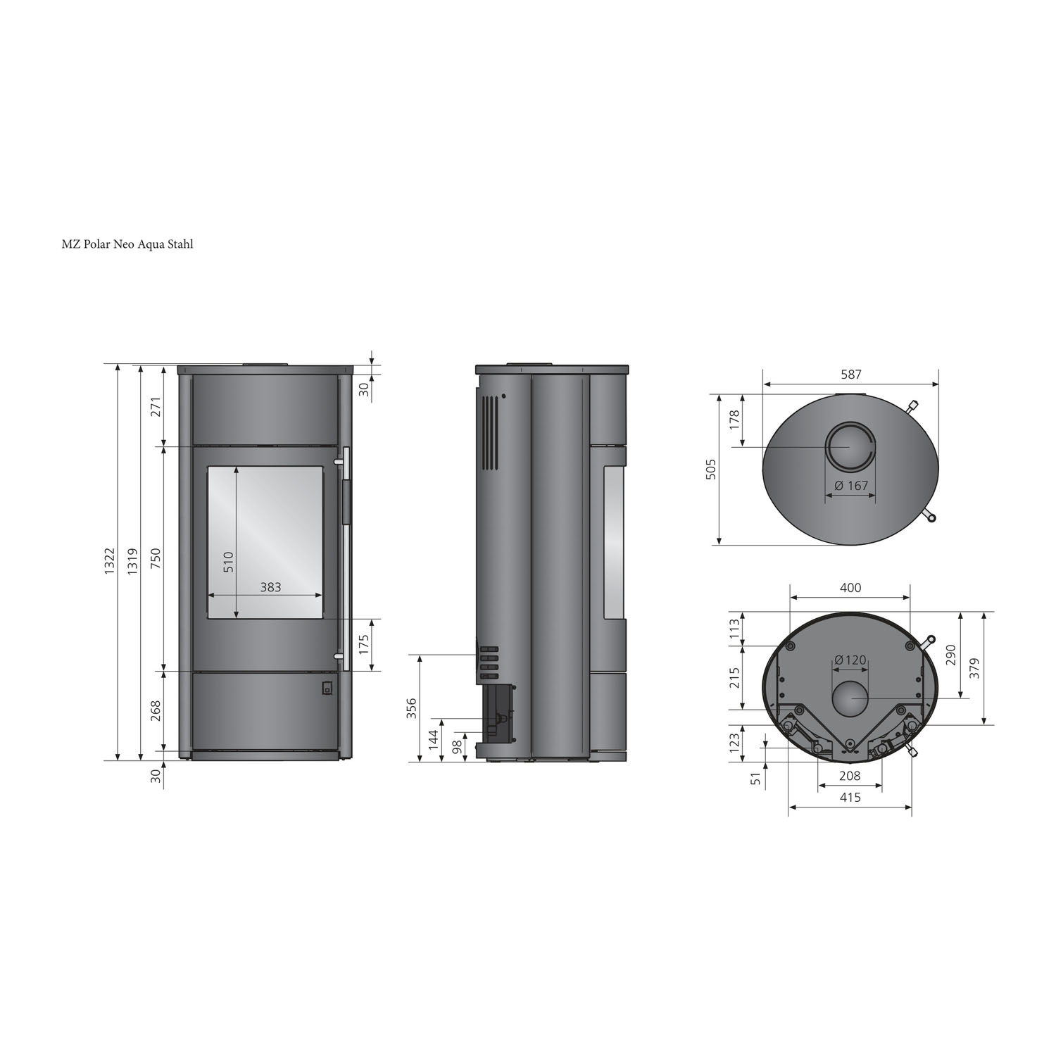 Oranier Polar Neo Aqua wasserführender Kaminofen Keramik Paprikarot