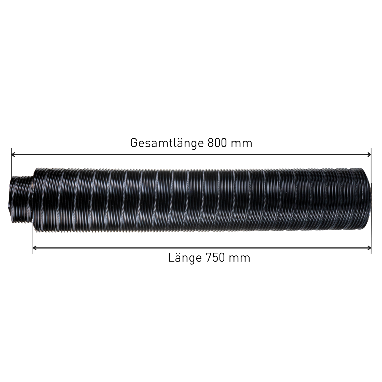 Therm Flex Aluflexrohr isoliert grau Ø 125 mm Länge 0,75 m, für Außenluft-Anschluss