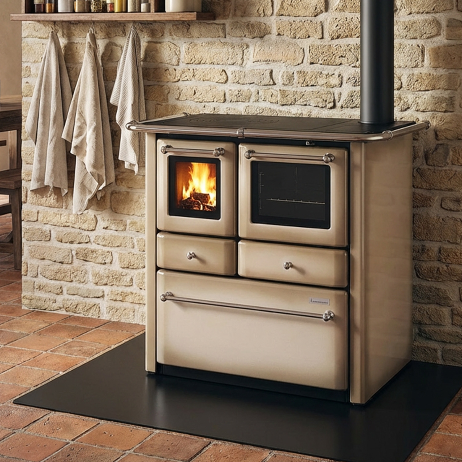 Westminster Holzherd K 85 F II Cappuccino Rauchrohranschluss rechts