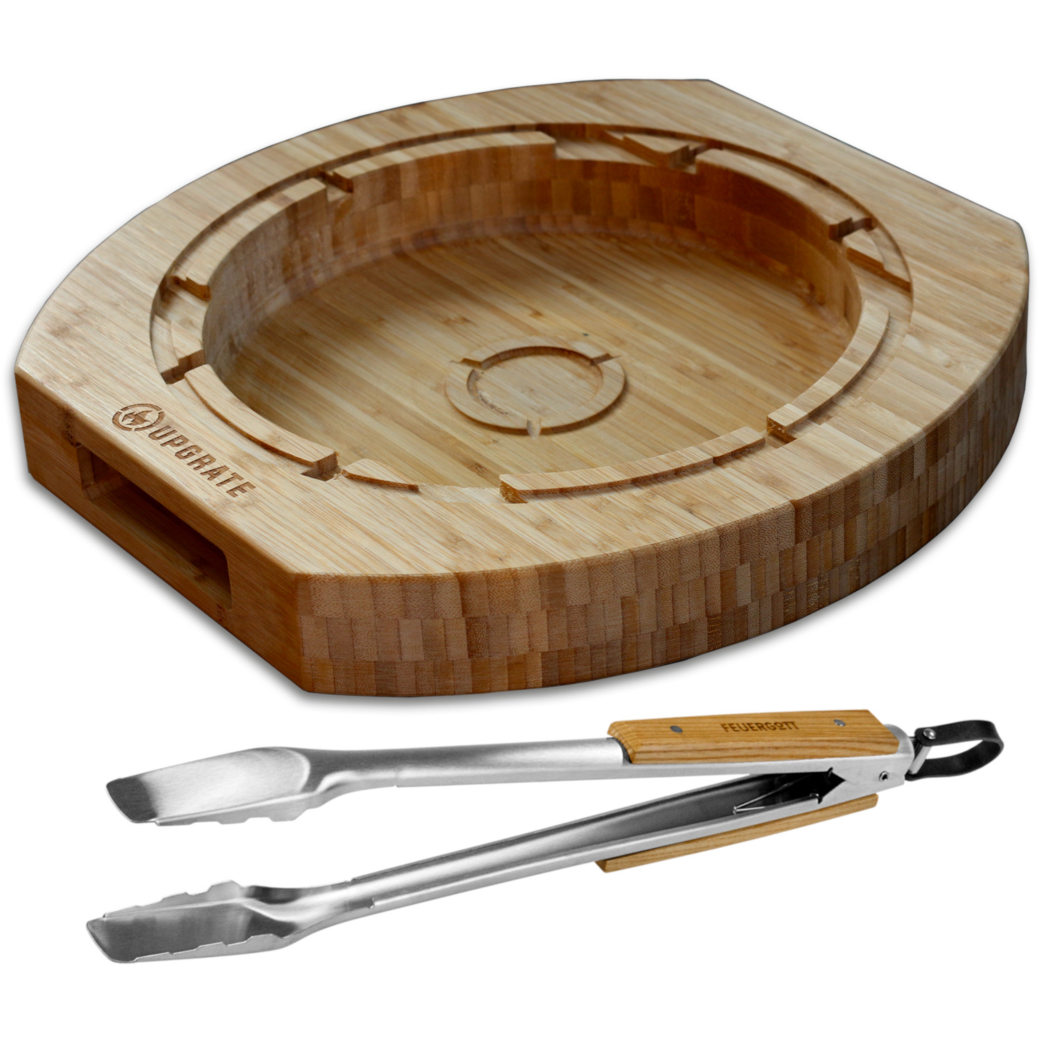 UPGRATE BBQ Chef Board passend für Weber GBS System im Set mit Feuergott Grillzange