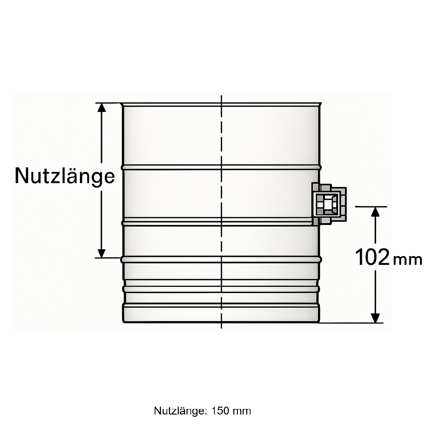 Schiedel PRIMA PLUS élément de tube 200mm Ø180 mm avec ouverture de mesure simple paroi mat