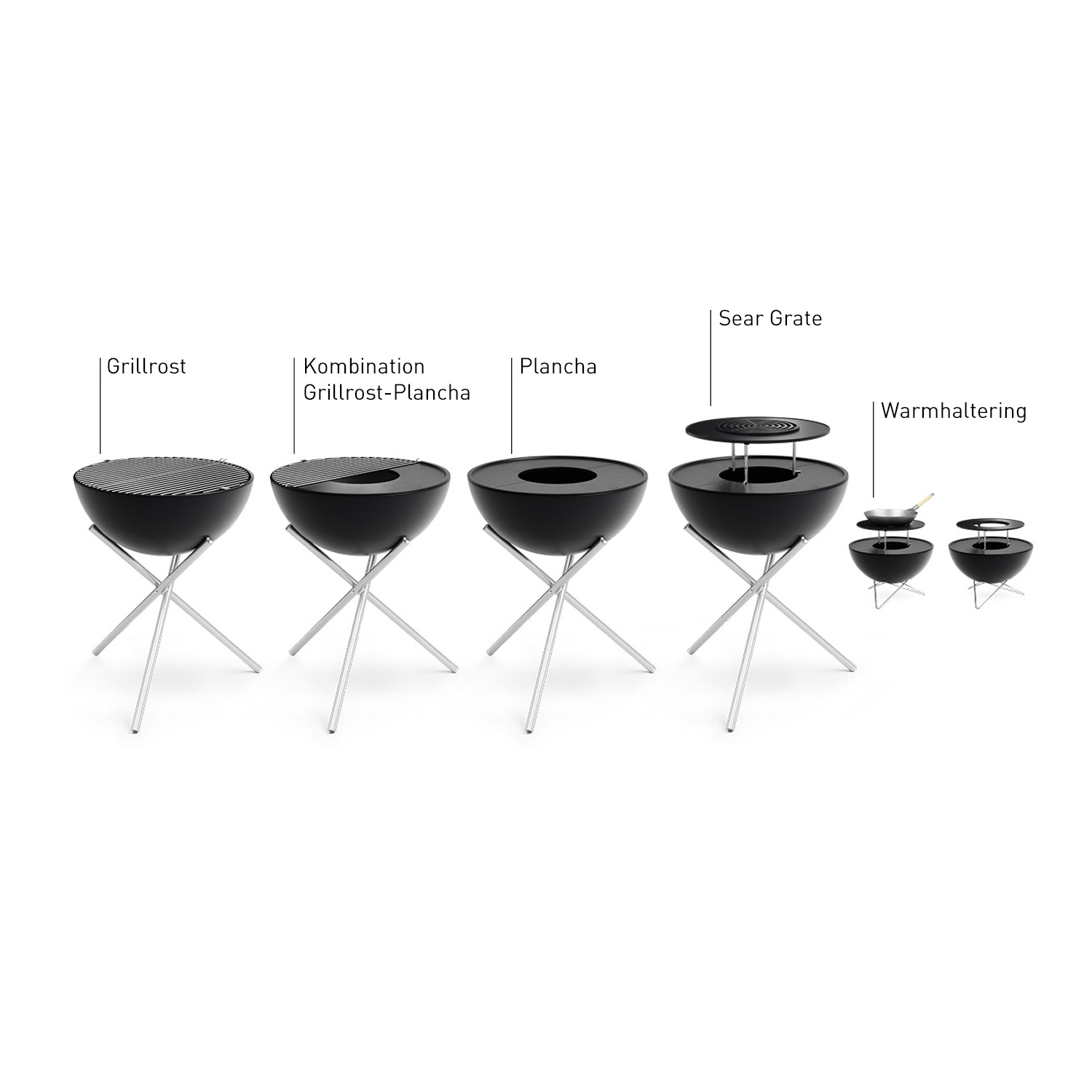 höfats BOWL 70 Plancha-Grillset Hoch