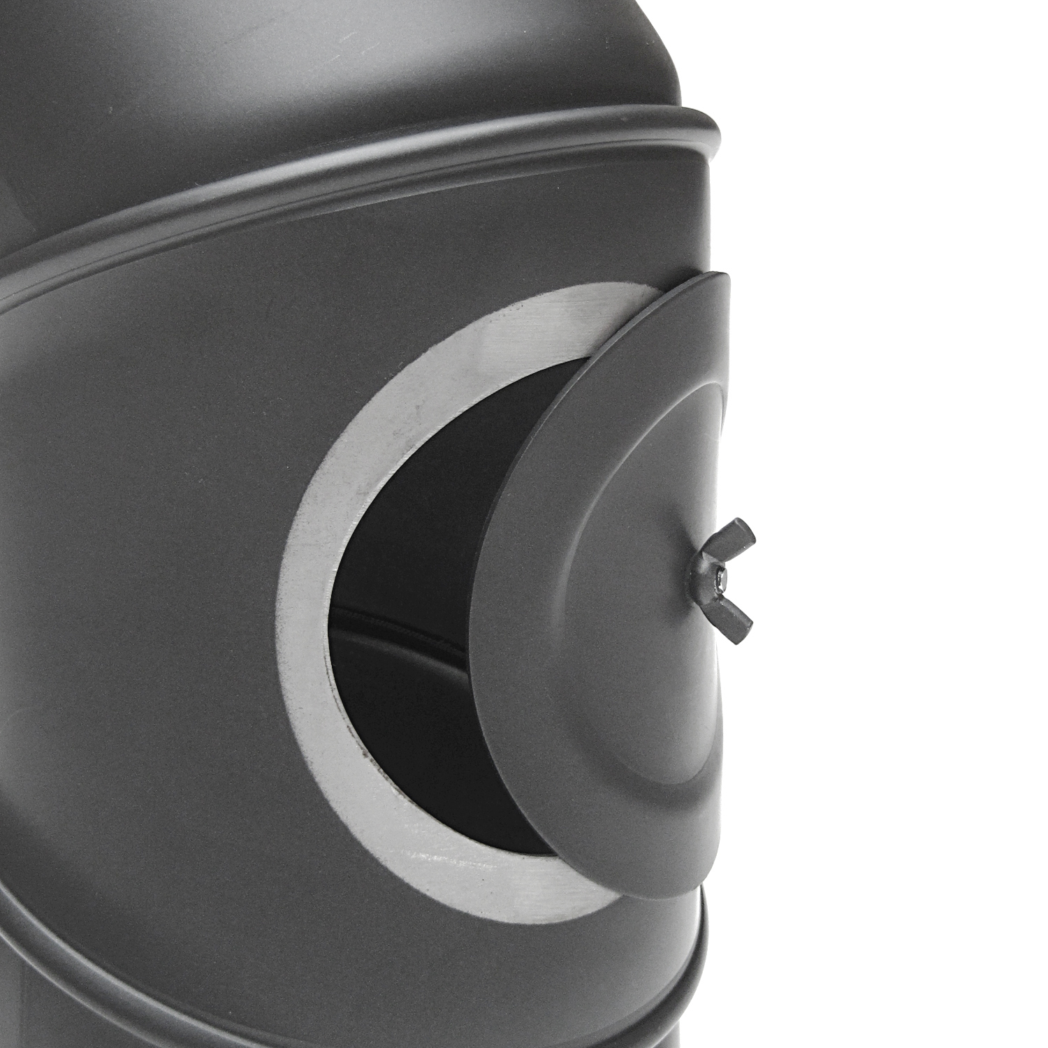 Raik Basic Rauchrohrbogen 130mm gussgrau 0–90° mit Tür für Rauchrohr / Ofenrohr