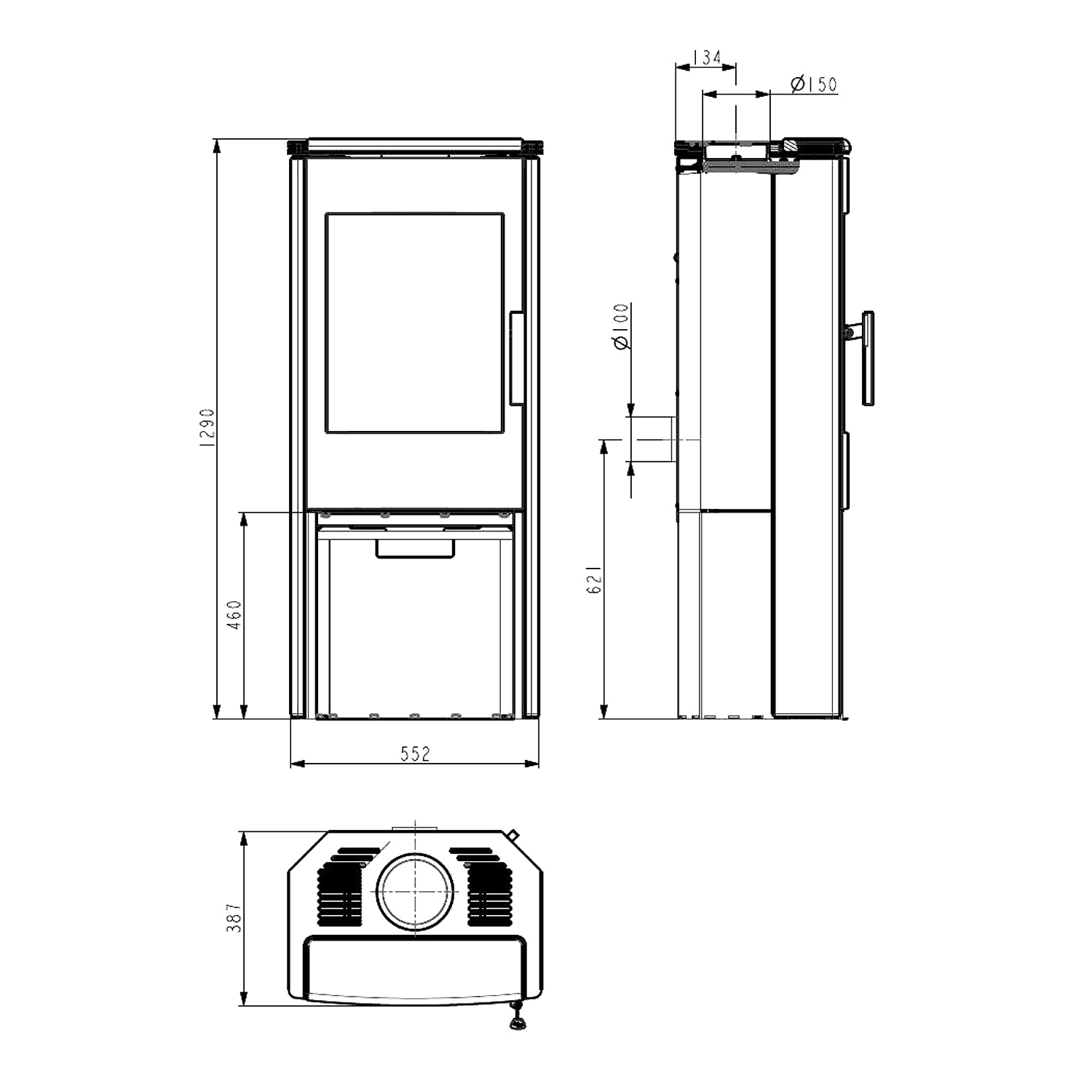 Haas+Sohn Montegrotto III Kaminofen Schwarz / Woodstone