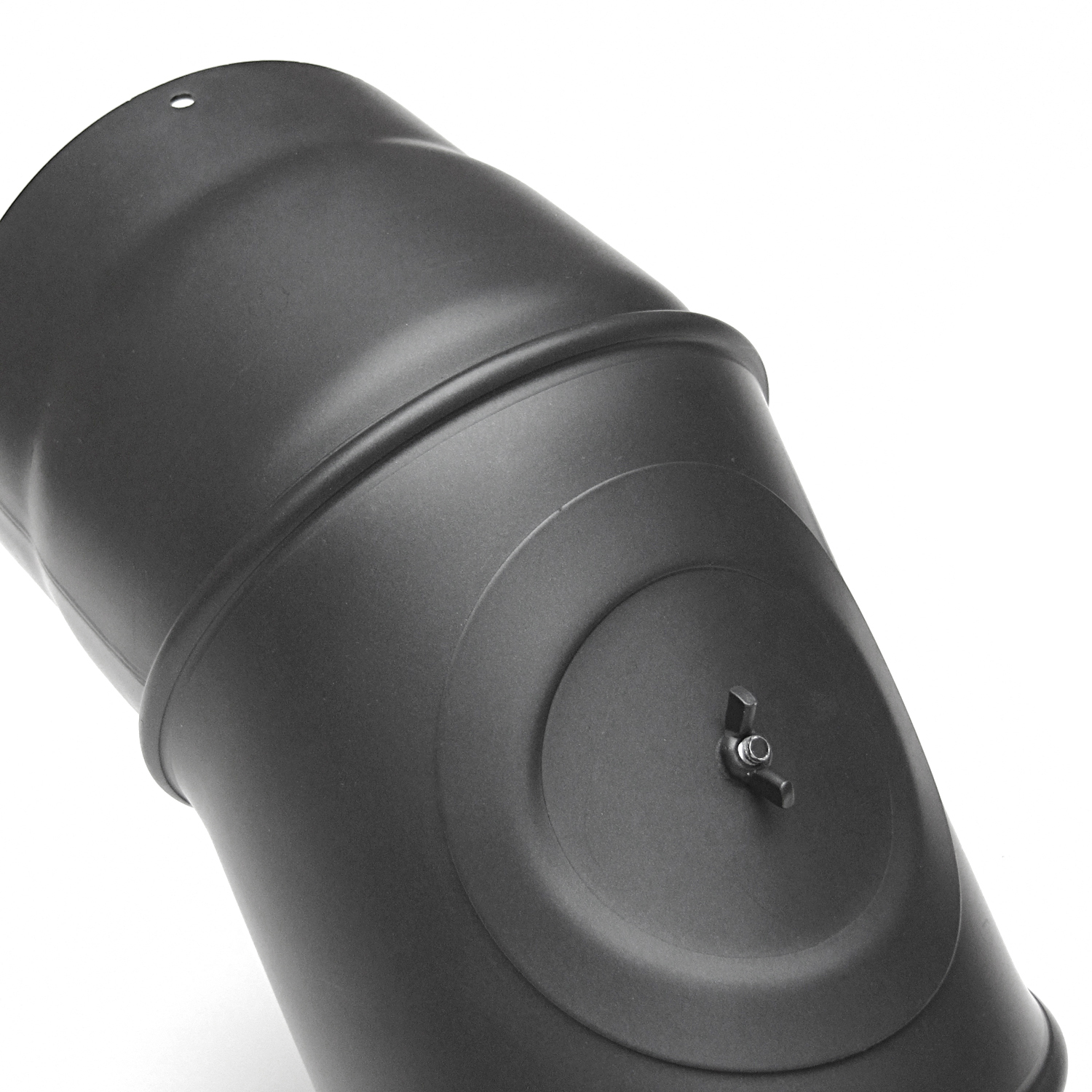 Raik Basic Rauchrohrbogen 130mm gussgrau 0–90° mit Tür für Rauchrohr / Ofenrohr
