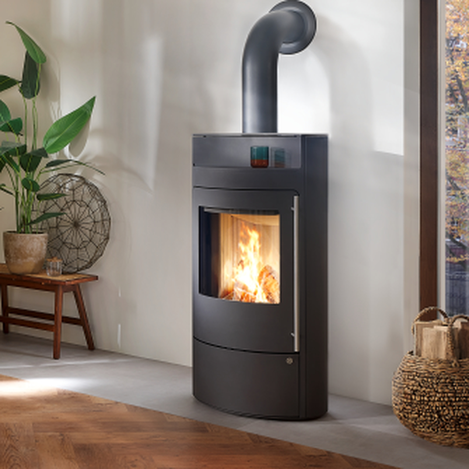 Olsberg Bacan Kaminofen 6 kW Stahl schwarz/ Stahltür Powersystem
