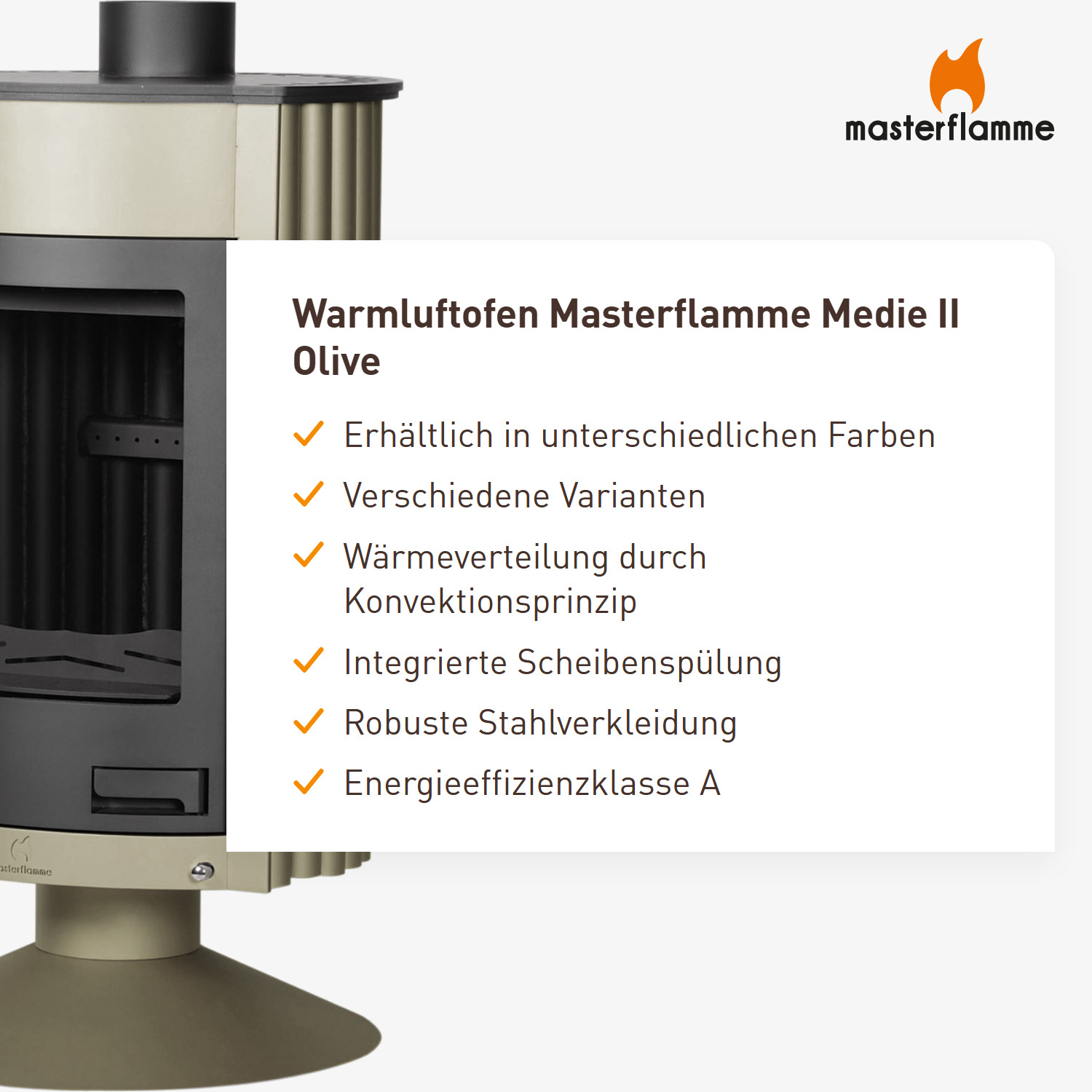 Warmluftofen Masterflamme Medie II Olive