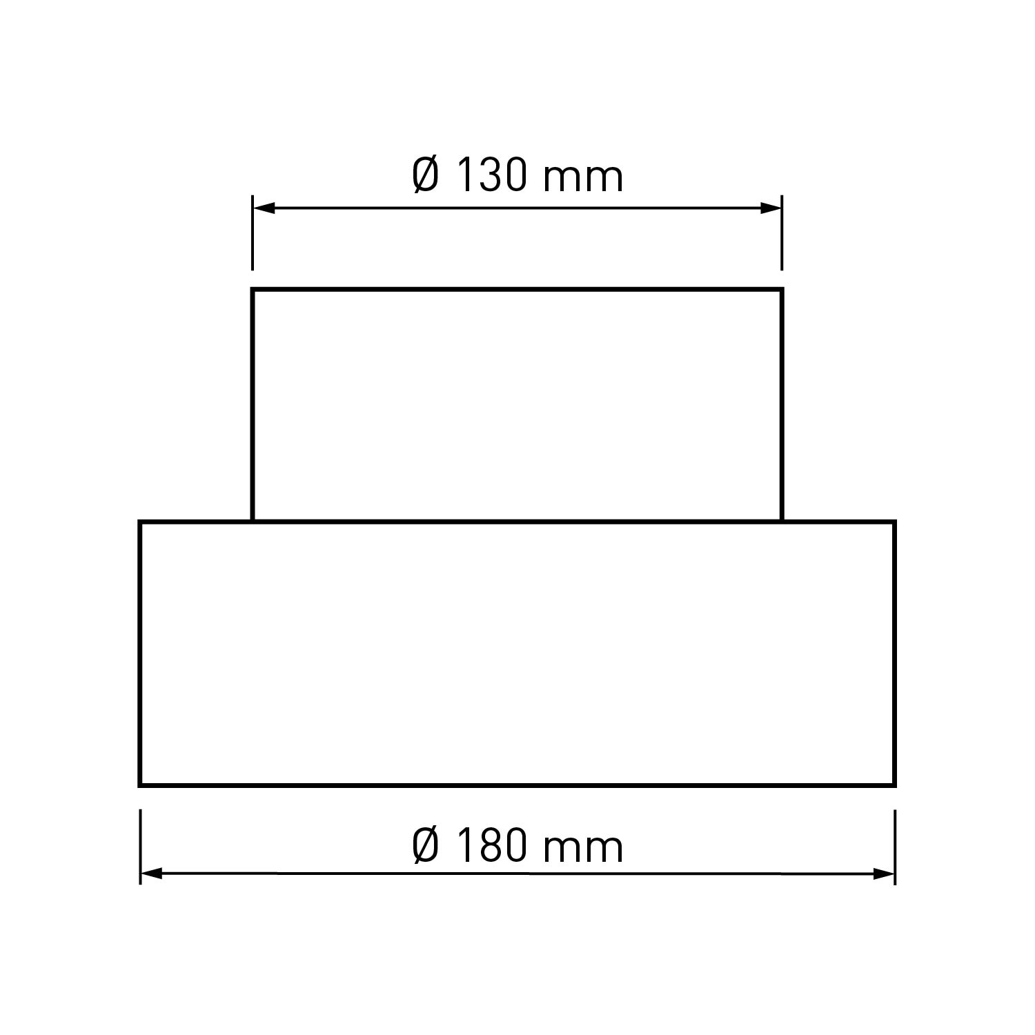 Raik Basic Reduzierung 180mm – 130mm schwarz für Rauchrohr / Ofenrohr