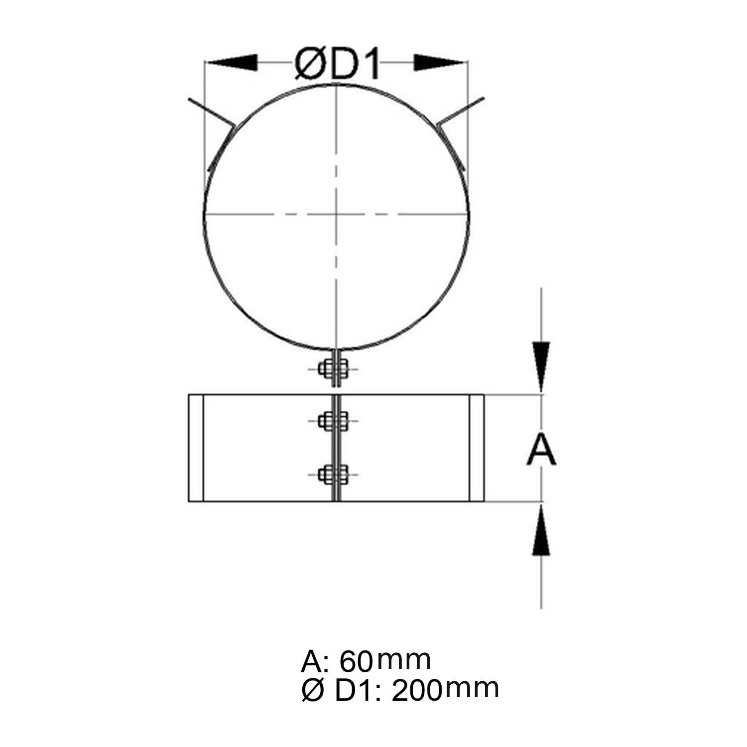 Schiedel Seilabspannring Ø150 mm glänzend