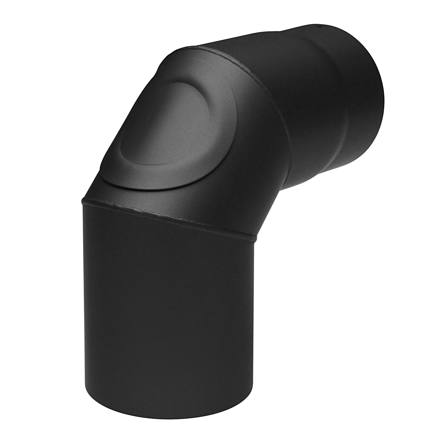 Raik Basic Rauchrohrbogen 150mm schwarz 90° mit Tür für Rauchrohr / Ofenrohr