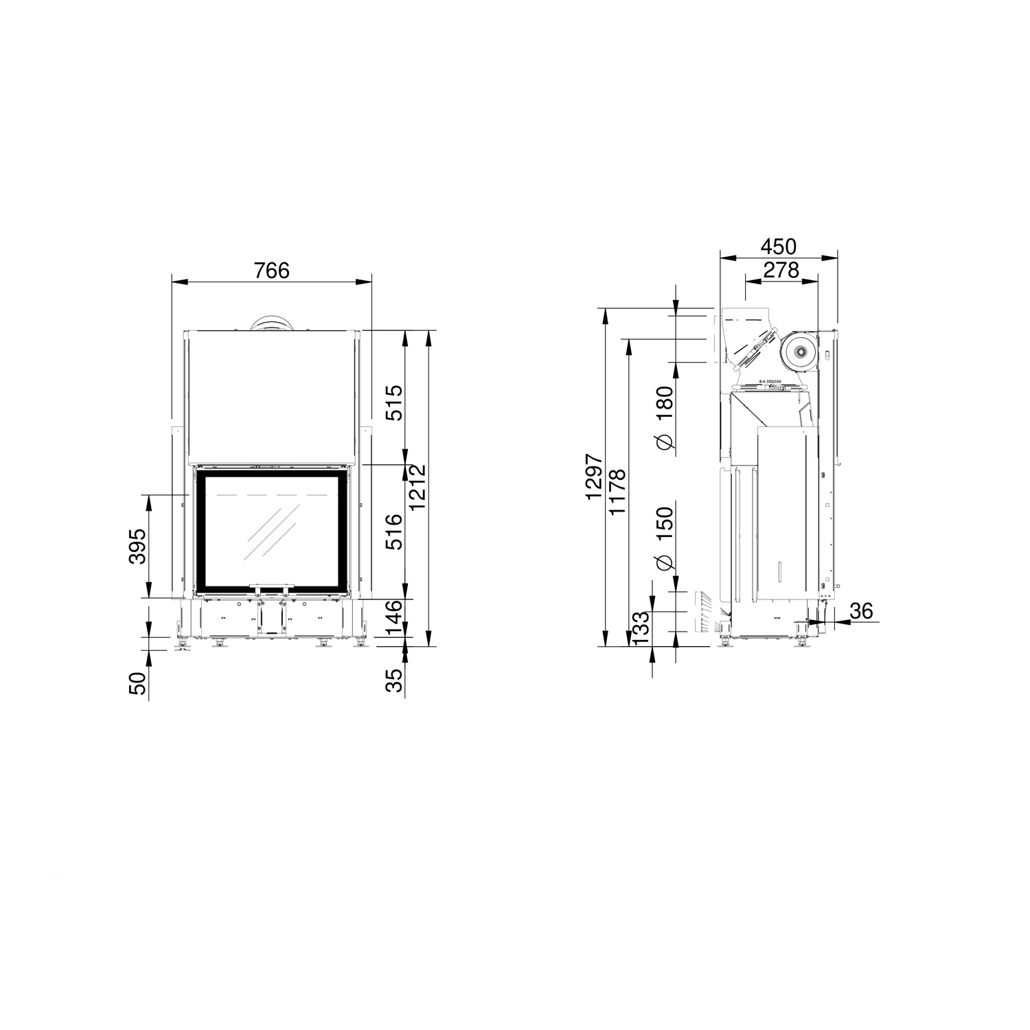 Spartherm Mini Sh Kamineinsatz 180 mm RR