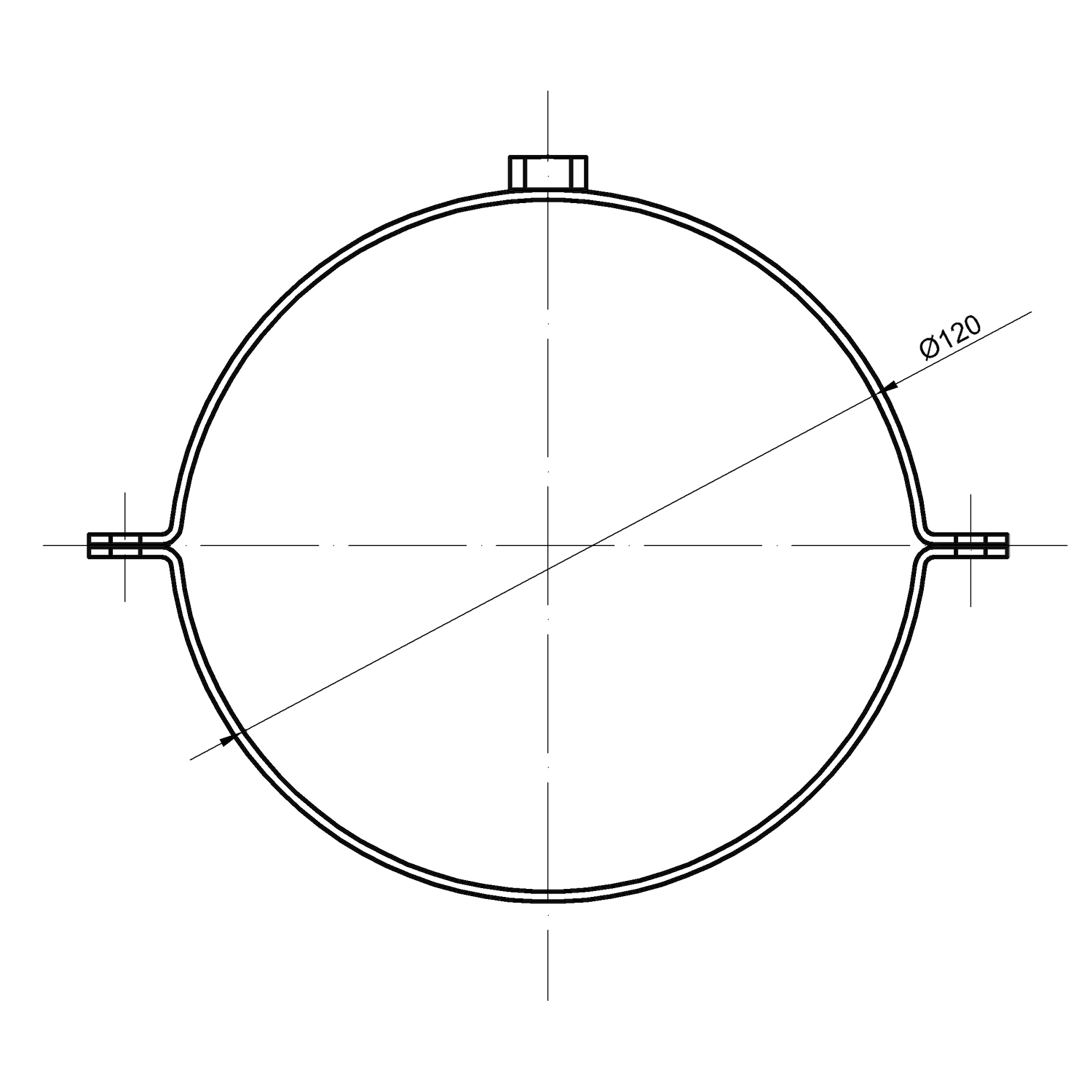 Raik Basic collier de serrage 120mm noir pour tuyau de fumée / conduit de fumée