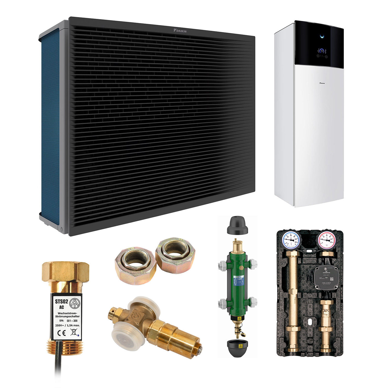 DAIKIN Altherma 3 H HT Baugröße 18 Hydrosplit-Wärmepumpe – Set 1 Heizkreis für Heizkörper mit Trinkwarmwasserbereitung 180 L