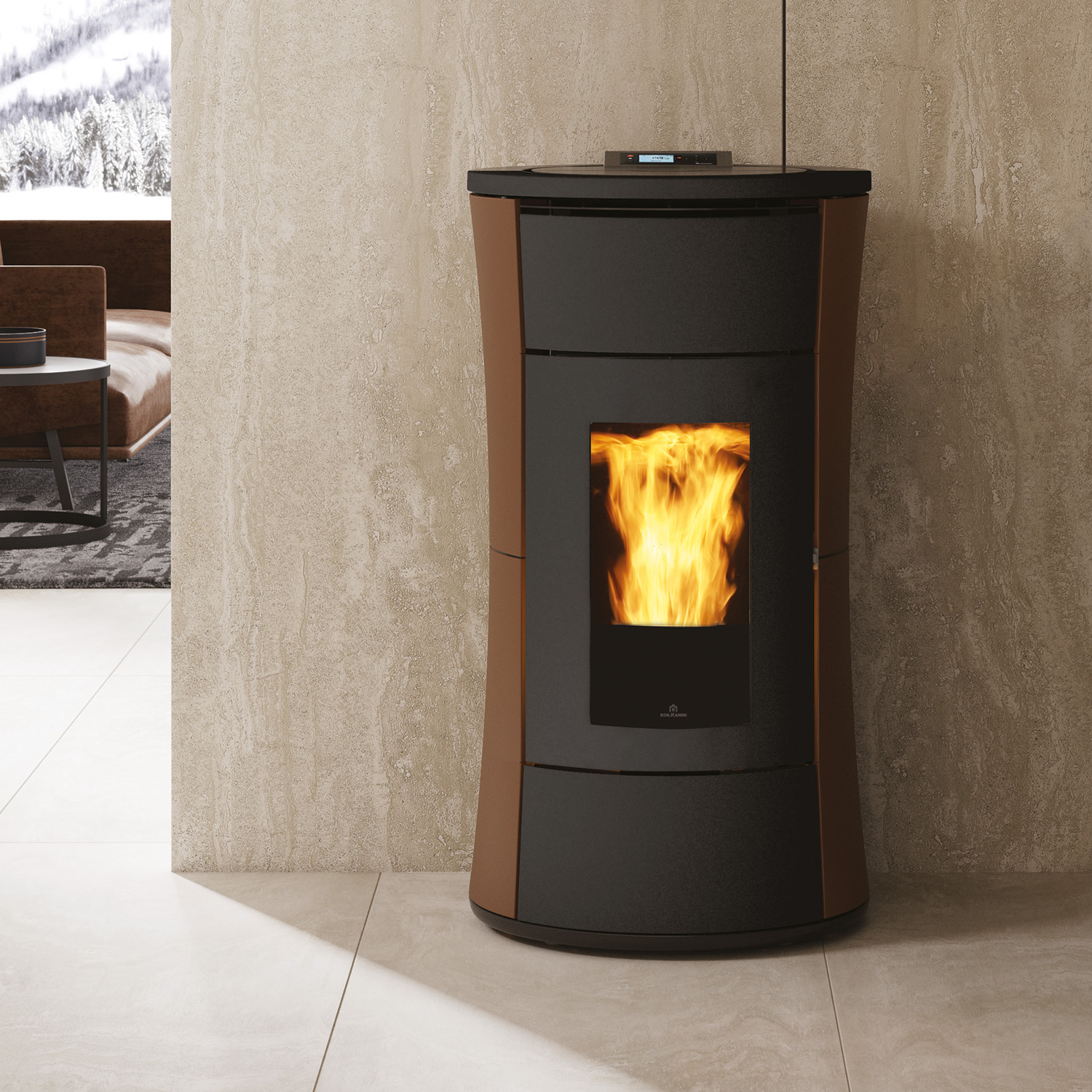 Edilkamin Cherie H 14 Evo poêle à granulés hydro acier bronze