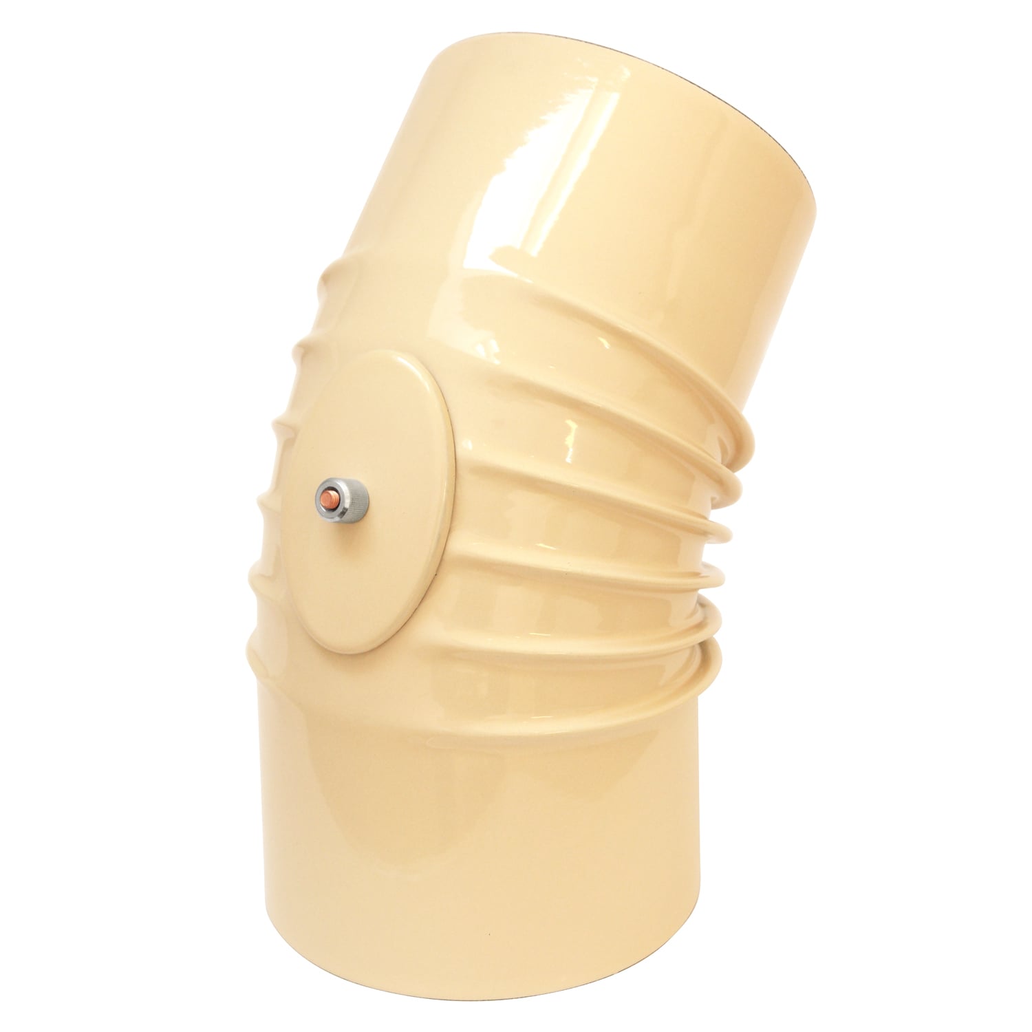 Coude de tuyau de poêle émaillé 120 mm - Coude à 45° nervuré ivoire avec ouverture de nettoyage