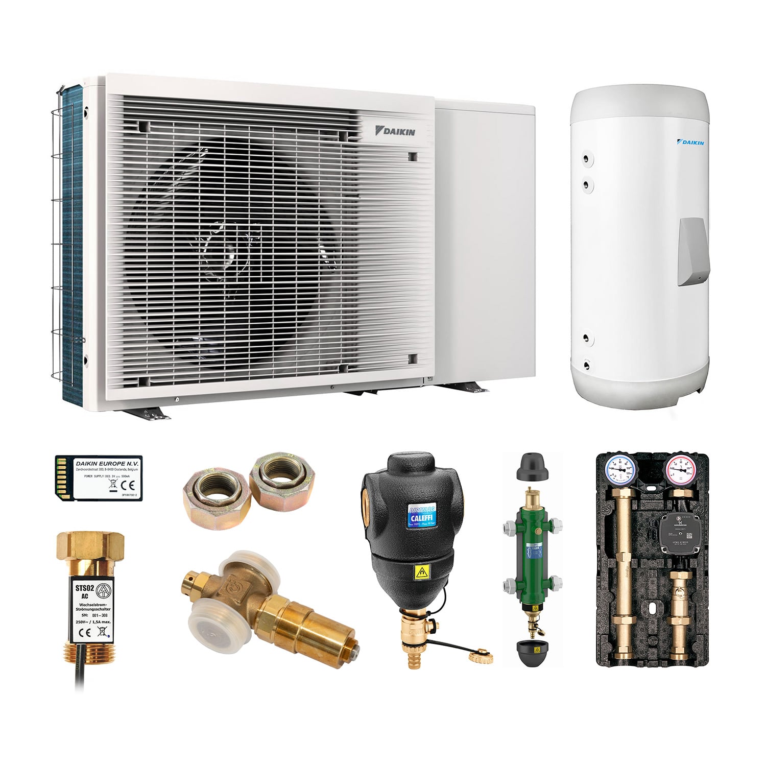 Daikin Altherma 3 M Monoblock-Wärmepumpe im Set mit Trinkwasserspeicher und Zubehör