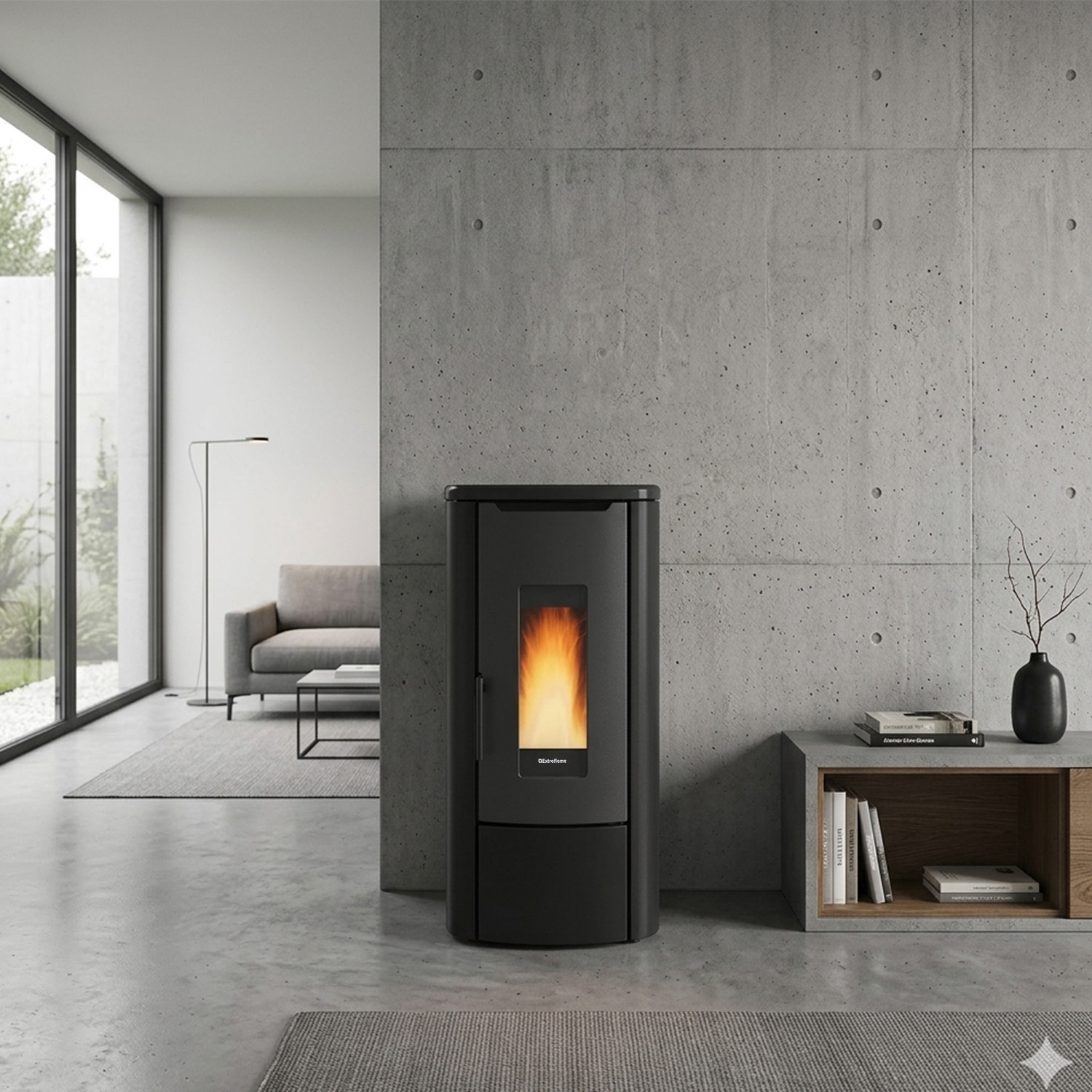 Extraflame ROSANNA IDRO 5.0 - schwarz wassergeführter Pelletofen EVOLUTION LINE