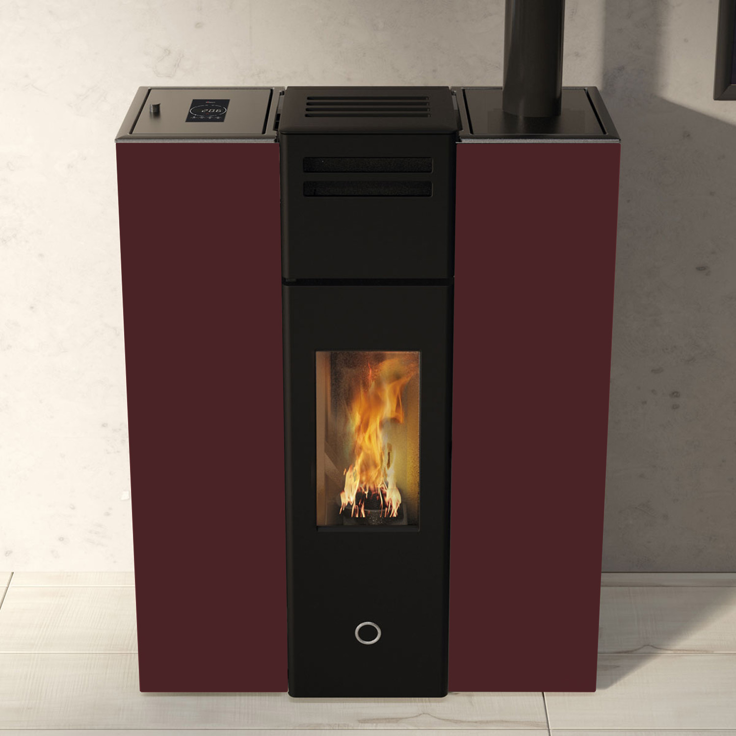 EK63 Cell 80+ Evo Pelletofen Stahl bordeaux