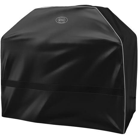 Schwarze Abdeckhaube für einen Grill, mit Rösle-Logo Schwarze Abdeckhaube für einen Grill, mit Rösle-Logo