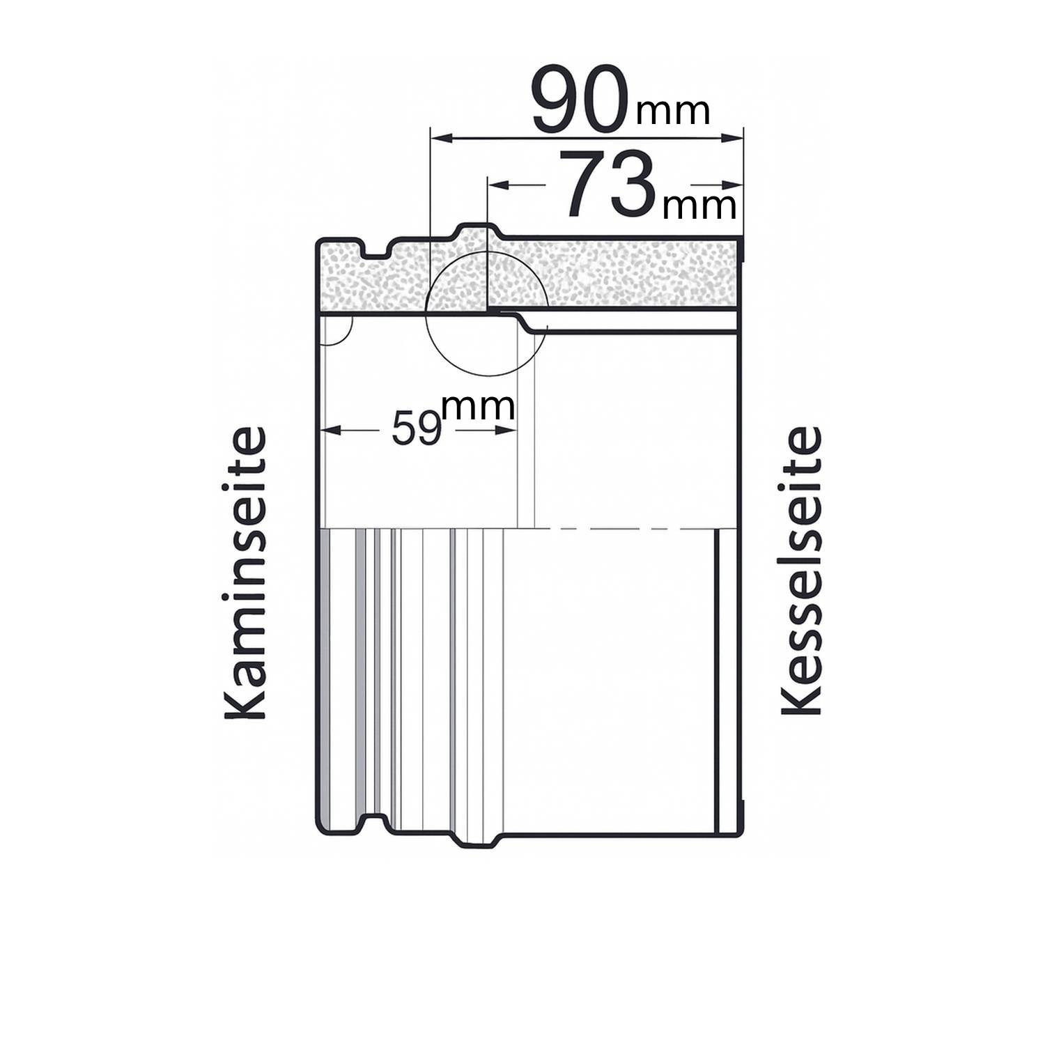 Schiedel Doublure murale double Ø180 courte pour ICS Ø180 mm double paroi brillante