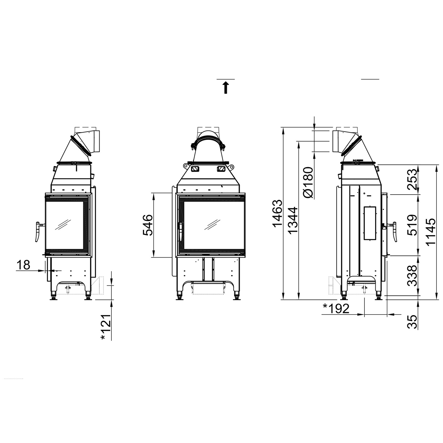 Spartherm Varia 2R-55 Kamineinsatz 180 mm RR