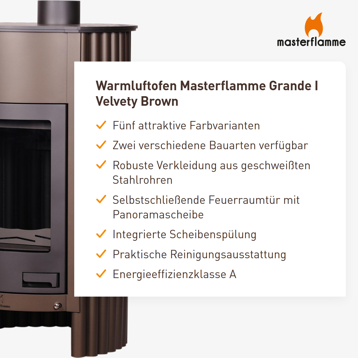 Warmluftofen Masterflamme Grande I Velvety Brown