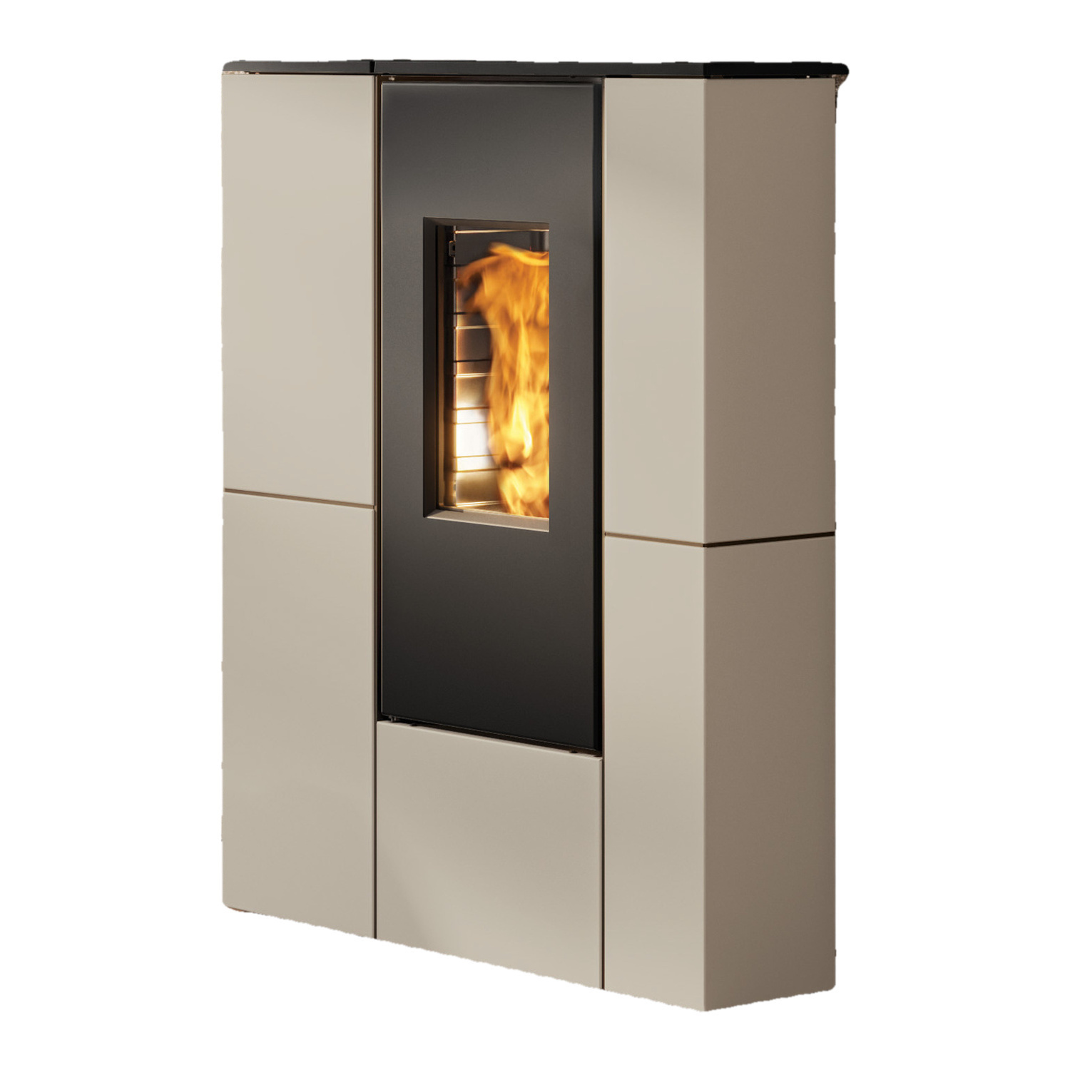 Edilkamin Tratto 9+ Poêle à granulés coaxial habillage acier beige sable