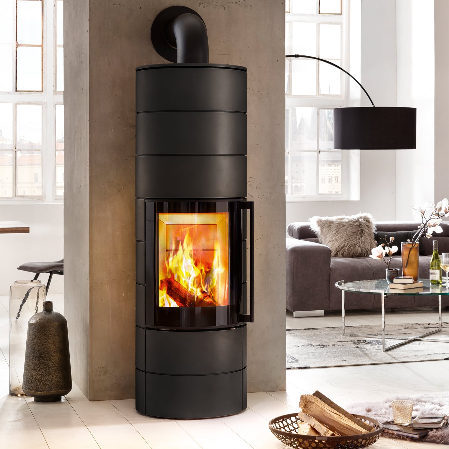 Spartherm ambiente a4 H2O RLA Kaminofen Nero
